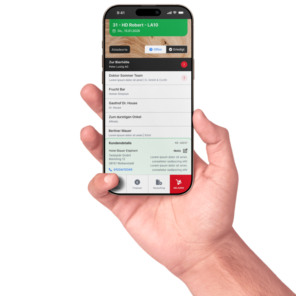 Liefermax App Redesign – Projektansicht